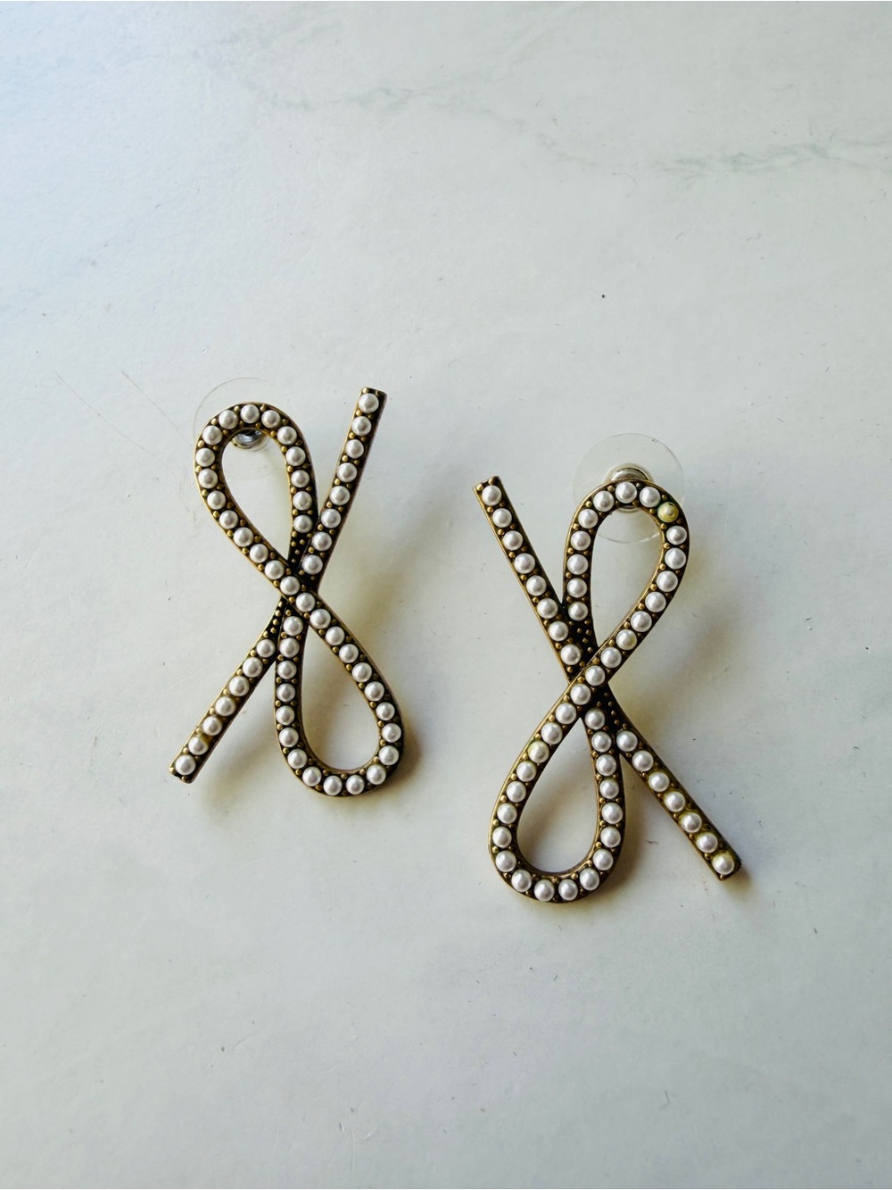 J. Crew Pearl Bow Earrings